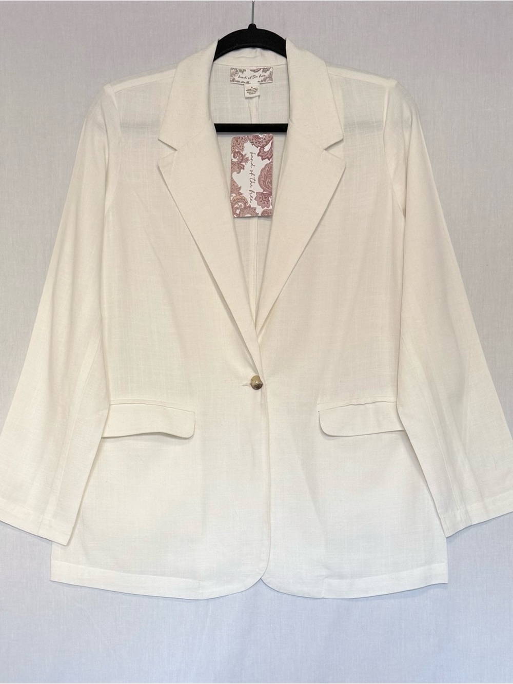 Band Of The Free Linen Blend Sandra’s Lightweight Single Button Blazer Pockets S